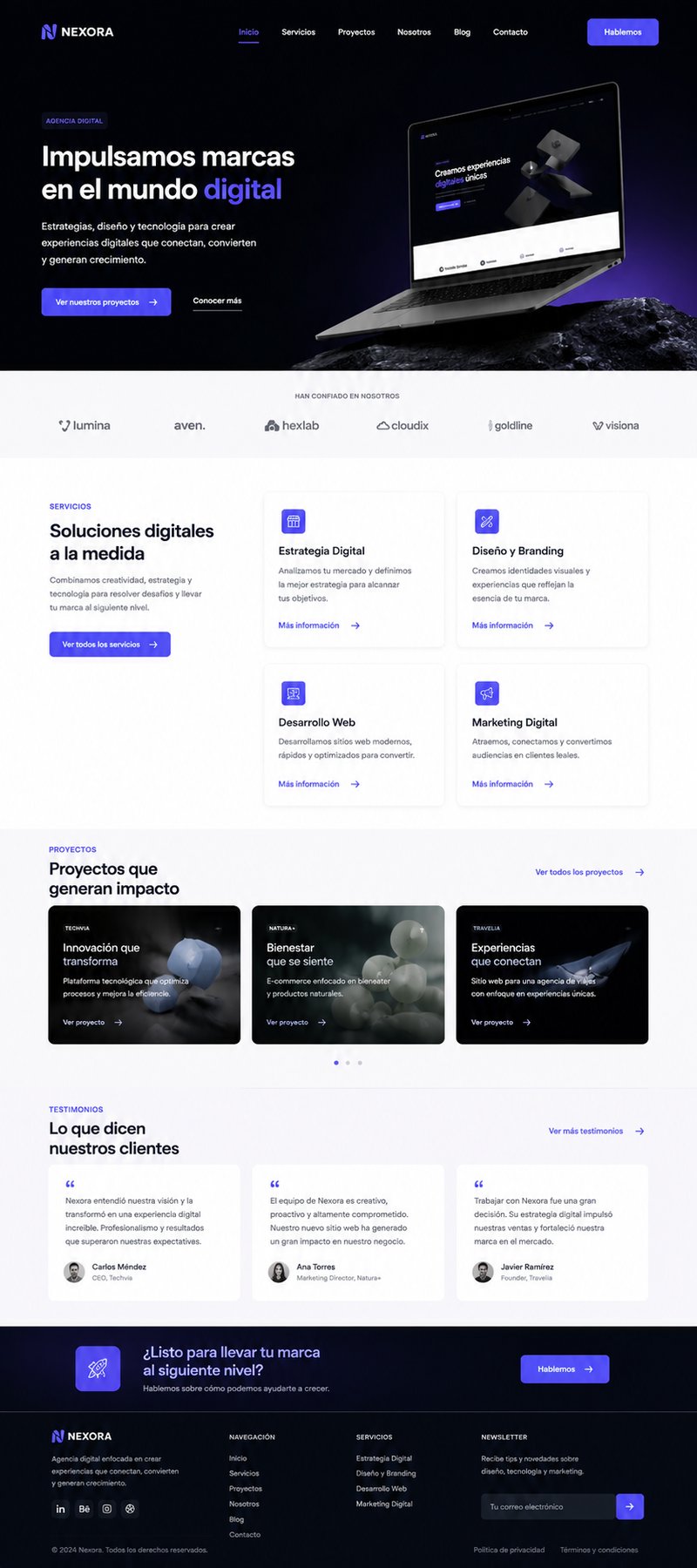 Ejemplo de estilo web servicios profesionales