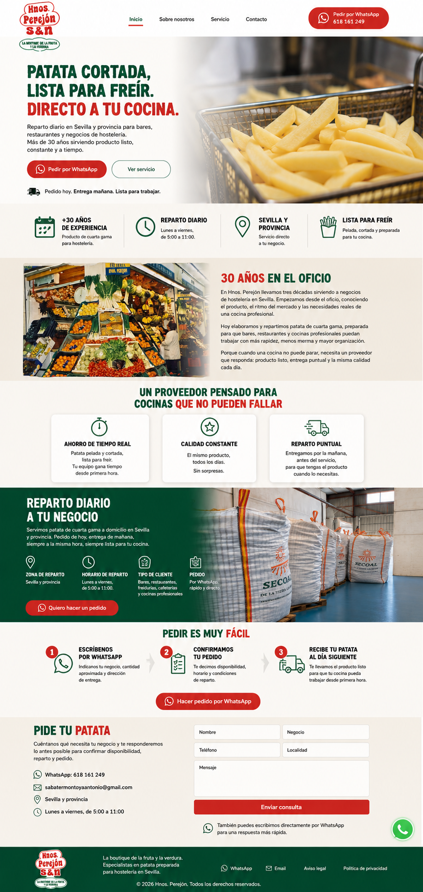 Ejemplo web negocio local - Hnos. Perejón S&N