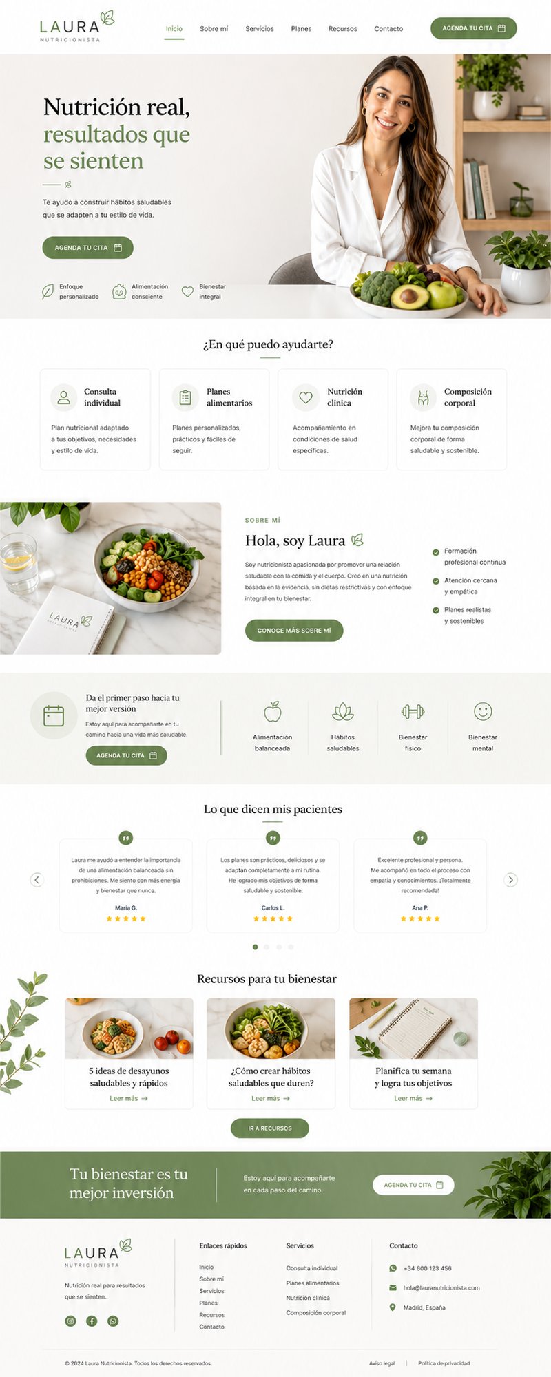 Ejemplo de estilo web profesional de salud
